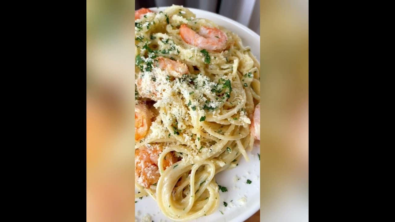 Pasta Con Camarones Y Crema De Leche Venezuela